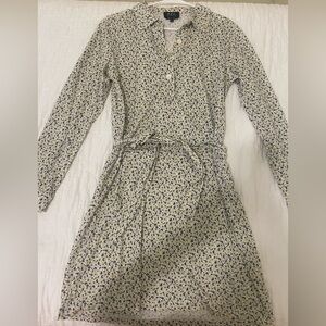 A.P.C. Floral Button Front Long Sleeve Shirt Dress